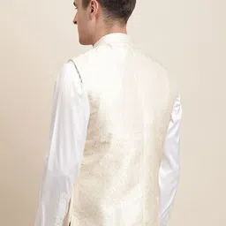 Turtle Men Woven Design Nehru Jacket image 3