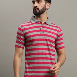 GET GOLF Men Striped Polo Collar Cotton T-shirt-image-51