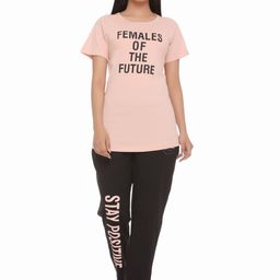WOOL 4U Women Typography Printed Round Neck Night suit-image-52