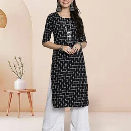 7Threads Selection Of 5 Geometric Printed Round Neck Straight Kurtas image 3