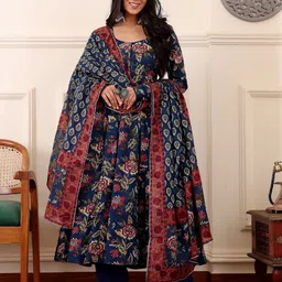 KALINI Floral Printed Anarkali Kurta With Trousers And Dupatta-32