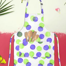 ArtzFolio Purple & White Printed Pure Cotton Apron-image-22