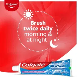 colgate MaxFresh Toothpaste, Red Gel Paste with Menthol for Super Fresh Breath, (Spicy Fresh) and MaxFresh Toothpaste, Blue Gel Paste with Menthol for Super Fresh Breath (Peppermint Ice), 600 gm Toothpaste image 5