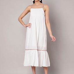 Amagyaa Women Shoulder Straps Fit & Flare Maxi Dress-image-15