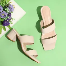 Chemistry Embellished PU Comfort Peep Toes with Buckles-image-92