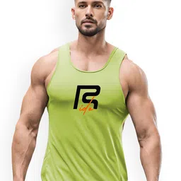 3Colors Printed Dri-Fit Athleisure Wear Gym Innerwear Vest VEST-N CUT-RIDE-GREEN_M-image-3