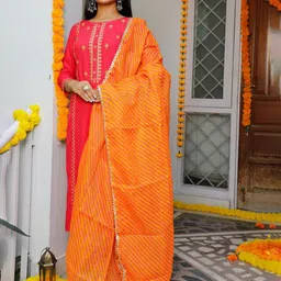Indi INSIDE Leheriya Printed Gotta Patti Cotton Dupatta-picture-53