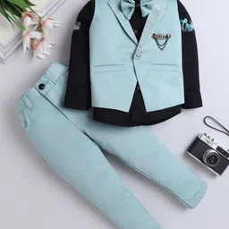 BAESD Boys Notched Lapel Collar Single-Breasted Three-Piece Suit-image-13
