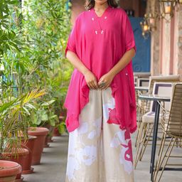 Banwaree Printed Pure Cotton V Neck Tunic With Palazzos Co-Ords-image-2