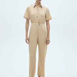 MANGO Shirt Collar Basic Jumpsuit-image-98