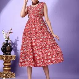 Fashion2wear Floral Print Fit & Flare Dress-image-5