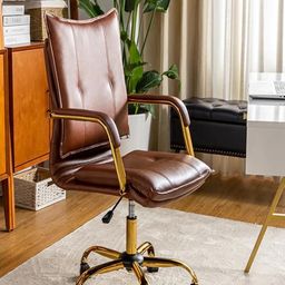 Doe Buck Brown Leatherite Marlon adjustable office chair-image-12