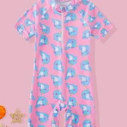 YK Girls Printed Round Neck Legsuit-44