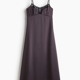 H&M Lace-Trimmed Satin Dress-picture-2