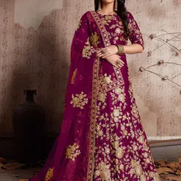 ODETTE Embroidered Semi-Stitched Lehenga & Blouse With Dupatta-picture-13