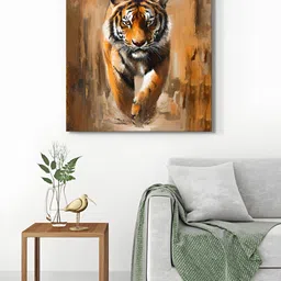 999Store Brown & White 1 Piece Canvas Birds and Animals Wall Paintings-29