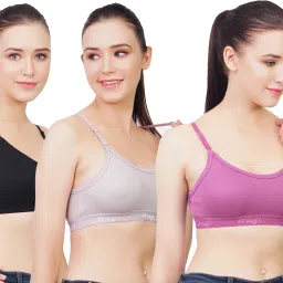 Pack of 3 Women Sports Non Padded Bra-image-12