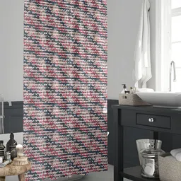 ArtzFolio White & Pink Floral Printed Waterproof Shower Curtain-13