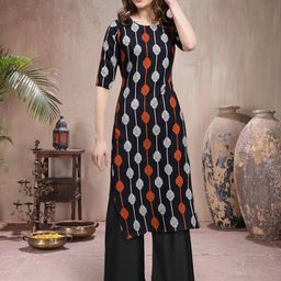 Ethnic basket Women Multicoloured Poly Crepe Kurta Sets-picture-12