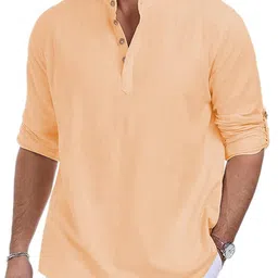 Edin Men Orange Cotton Kurtas-picture-53