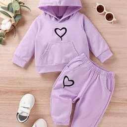 YK Kids Purpe Long Sleeve Hooded Sweatshirt with Jogger Set-picture-40