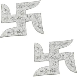 Silver Swastik/Sathiya/Chandi Ka Swastik for Astrology use and Red Book Remedy Decorative Showpiece-3 cm-image-52