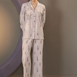 Anouk Floral Embroidered Long Sleeves Pure Cotton Shirt & Trouser-image-99