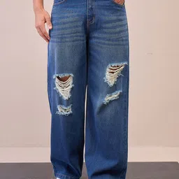 MASCLN SASSAFRAS Men Relaxed Fit Highly Distressed Jeans-image-46