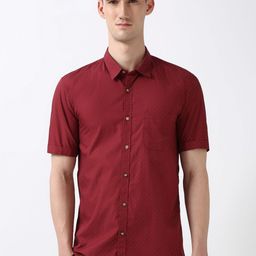 Peter England Casuals Men Spread Collar Solid Cotton Slim Fit Casual Shirt-image-46