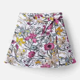CrayonFlakes Girls Floral Printed Skorts-image-33