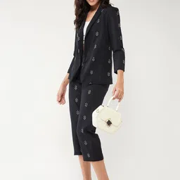 Pannkh Printed Lapel Collared Front Open Coat image 2