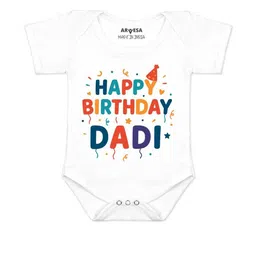arvesa Happy Birthday Dadi Printed Romper-picture-17