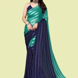 Moda Rapido Striped Satin Ready to Wear Saree with Blouse Piece-picture-49