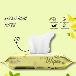 CURSIVE Refreshing Lemon Mint 3-In-1 Hand Body & Face Wet Wipes - 25 Pulls image 4
