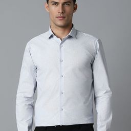 Louis Philippe Ath.Work Men Super Slim Fit Textured Spread Collar Casual Shirt-image-72