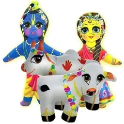 Radha Krishan with Cow and Calf Soft Toys for Kids - 7.5 inch-32