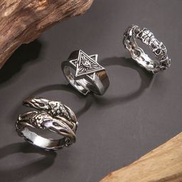 StyleCast x Revolte Set Of 3 Sliver-Plated Adjustable Finger Ring-41