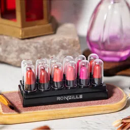 Ronzille Set Of 12 Mini Long Lasting Bullet Lipstick- Shade- A-26