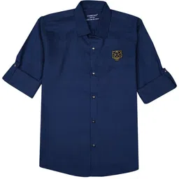 CHARCHIT Boys Comfort Spread Collar Solid Cotton Casual Shirt-image-26