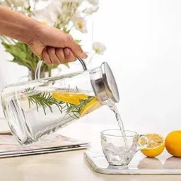 1.3 L Borosilicate Glass, Steel Water Jug-image-9