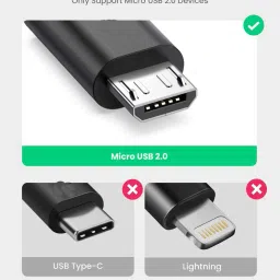 C & E Micro USB to USB 2.0 Right Angle Right Angle Micro USB OTG to USB 2.0 Phone Converter image 2