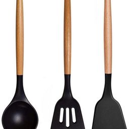 pbkn Wooden, Silicone Serving Spoon Set-picture-11