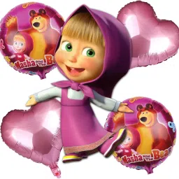 Printed Masha and the Bear Theme Foil Balloons Set for Kids Birthday Decoration Balloon-41
