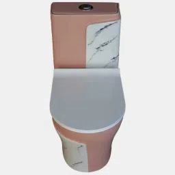 clayplus Ceramic Shining Pink commode with Black Finishing Line and Round Flush Button Ceramic Shining Pink commode with Black Finishing Line and Round Flush Button Western Commode image 3