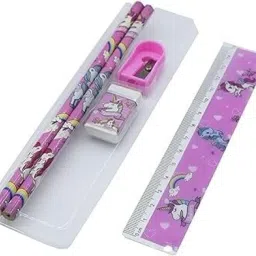 seaspirit UNICORN PENCIL, ERASER, SHARPENER, SCALE SET Pencil image 2