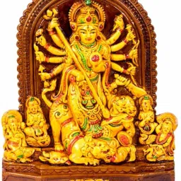 Handpainted Maa Durga | Ma Durga Murti | Maa Durga Murti | Durga Ma Murti | Lord Durga Murti | Durga Maa Murty | Durga Maa Murti | Durga Mata Murti | Durga Mata Murty | Sherawali Mata Murti | Sherawali Maa Murti | For House Décor | For Spiritual Practice | For Auspicious Gifting | Made of Terracotta | Empowering Indian Artisans | Finest work of Hand Painting|Terracotta Goddess Maa Durga Devi Idol | Terracotta Sherawali Durga Maata Murty Decorative Showpiece-21 cm-image-73