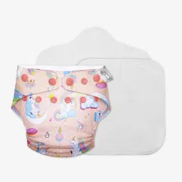 Freesize UNO - Washable Baby Nappy/ Cloth Diaper + 1 Organic Cotton Dry Feel Magic Pad +1 Booster Pad (Pixie Dust)-20