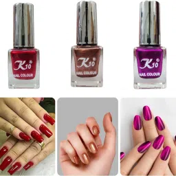 Metallic finish nail Polish combo pack Dark Red,Dark Pink,Coffee-image-75