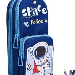 Cute School Bag Shape Pencil Pouch – Cloth Material Space Police, Panda, Don't Care Art Canvas Pencil Box-18