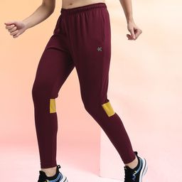 hrx by hrithik roshan Women Solid Maroon Track Pants-picture-5